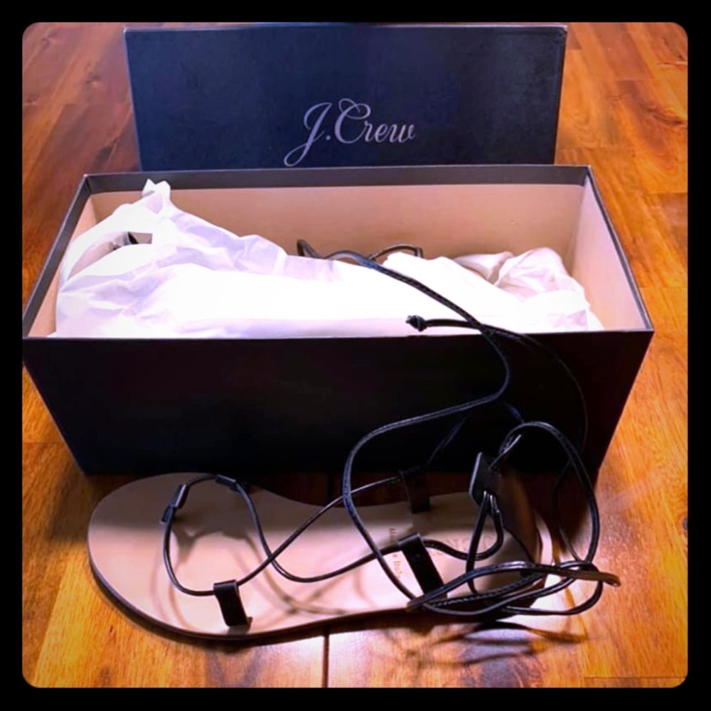 Jcrew Strappy Black Sandals. Brand New in Box!